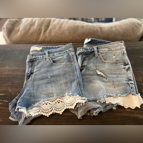 torrid Pants - Y2k torrid women's Lace ruffle Jean Shorts coastal cowgirl coquette countrycore
